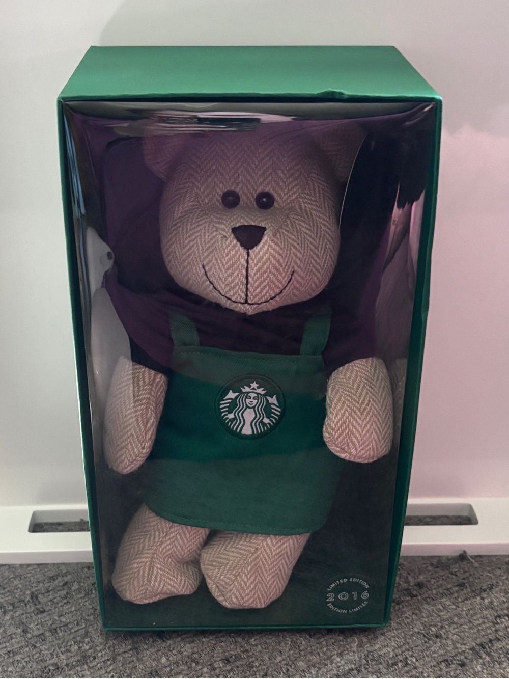 Starbucks 2016 Limited Edition Green Apron Bear Plush Bearista Barista Teddy IOB